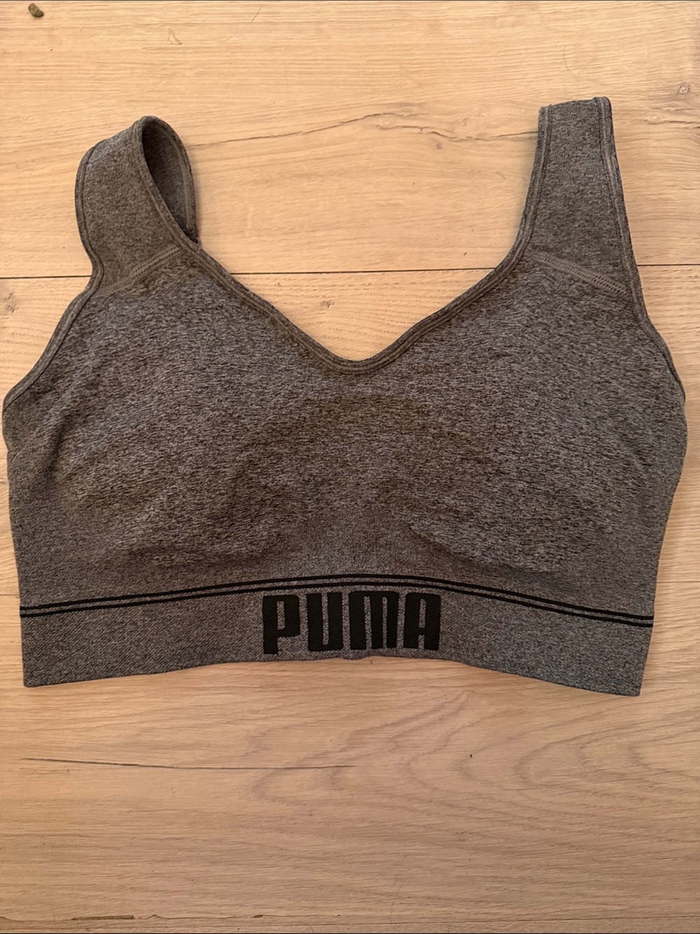 PUMA Heather Gray Seamless Sports Bra